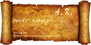 Apró Katalin névjegykártya