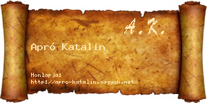 Apró Katalin névjegykártya