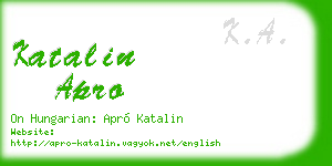 katalin apro business card